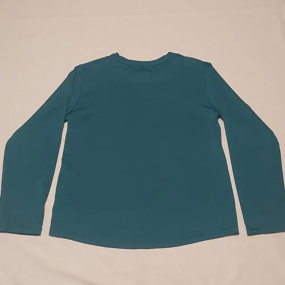 Russell Boys XL 14-16 Teal Long Sleeve Training Fit FreshForce Dri-Power‎ Shirt
